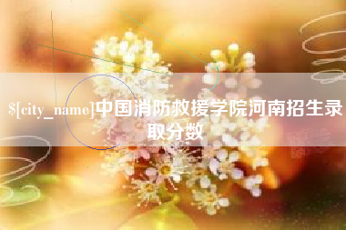 高唐中国消防救援学院河南招生录取分数