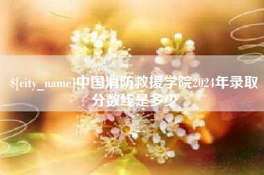高唐中国消防救援学院2024年录取分数线是多少