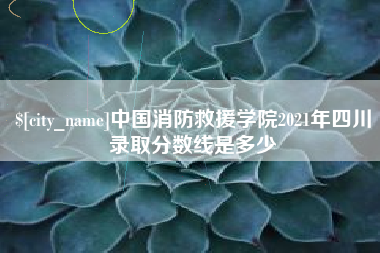 高唐中国消防救援学院2021年四川录取分数线是多少