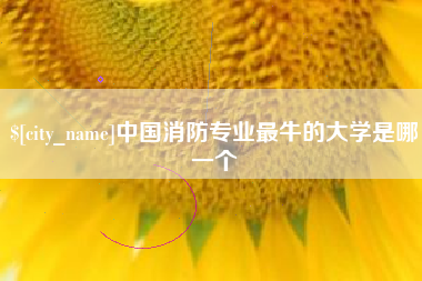高唐中国消防专业最牛的大学是哪一个