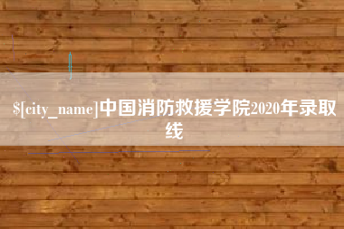 高唐中国消防救援学院2020年录取线