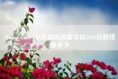 高唐中国消防救援学院2018分数线是多少