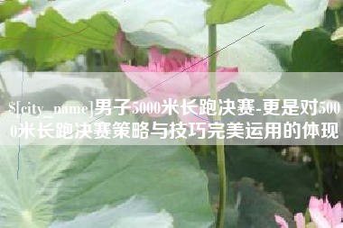 高唐男子5000米长跑决赛-更是对5000米长跑决赛策略与技巧完美运用的体现
