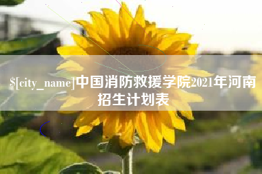 高唐中国消防救援学院2021年河南招生计划表