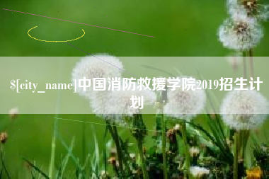 高唐中国消防救援学院2019招生计划